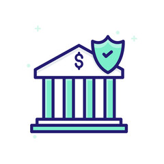 Bank Security vector outline icon style illustration. EPS 10 file