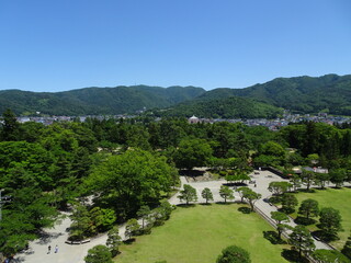 山の見える綺麗な公園
