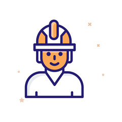 Project Manager vector outline icon style illustration. EPS 10 file