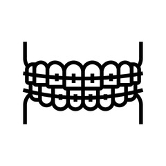 tooth braces line icon vector. tooth braces sign. isolated contour symbol black illustration