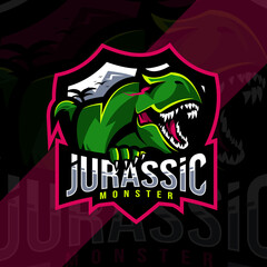 Jurassic monster mascot logo esport template design © Immidesign