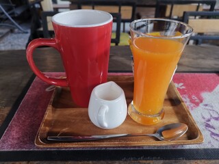 Orange juice, tea and milk are very good before breakfast.