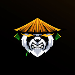 Head master panda logo design template © Immidesign