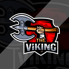 The viking mascot logo template design