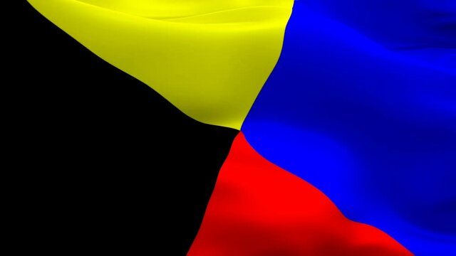 Zulu flag waving in wind video footage Full HD. Realistic Zulu Flag background. Zulu Flag Looping Closeup 1080p Full HD 1920X1080 footage. Zulu Z flags Full HD
