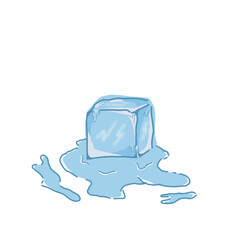 Blind Melting ice cube character vector template design illustration
