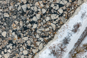 aerial view over the