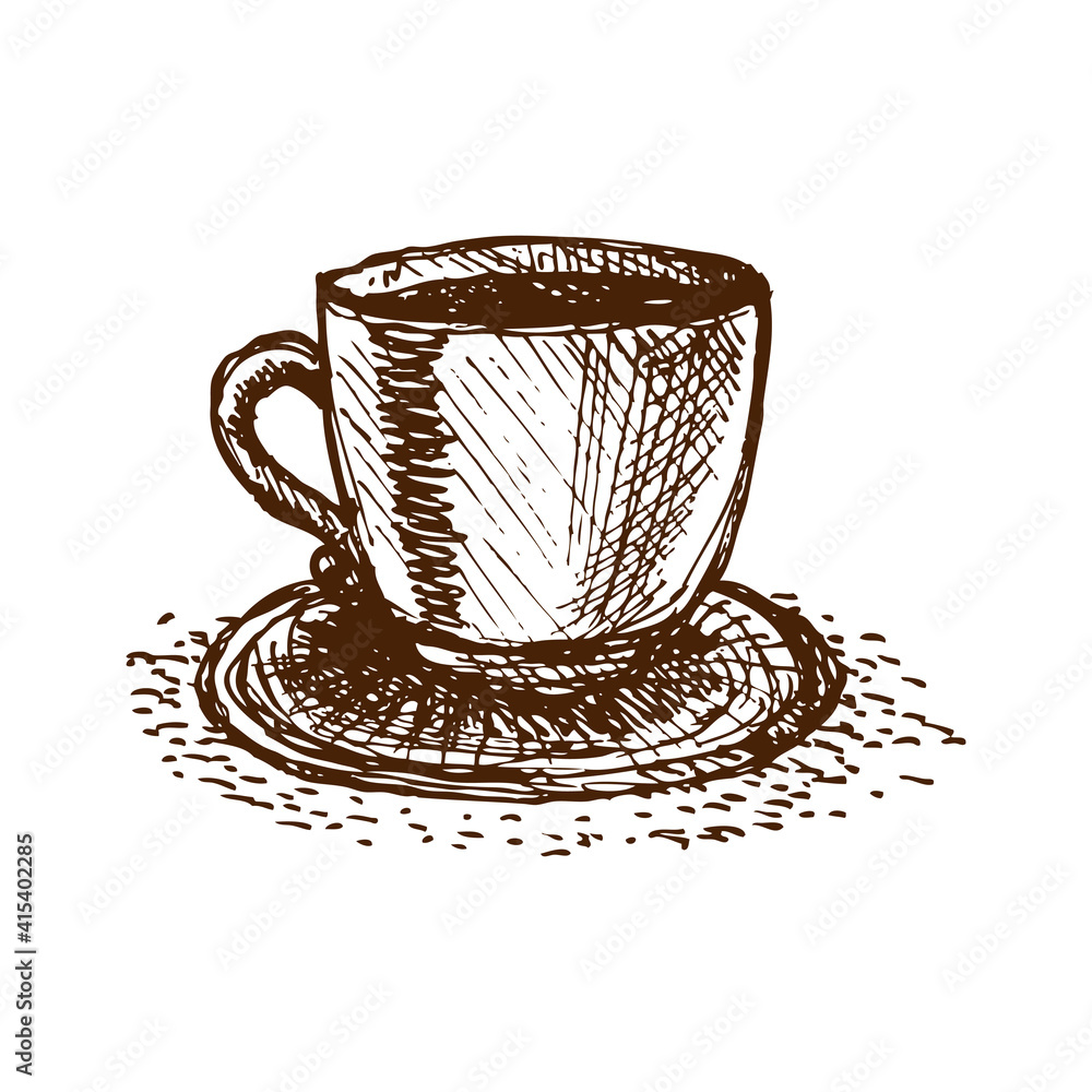 Wall mural coffee cup illustration