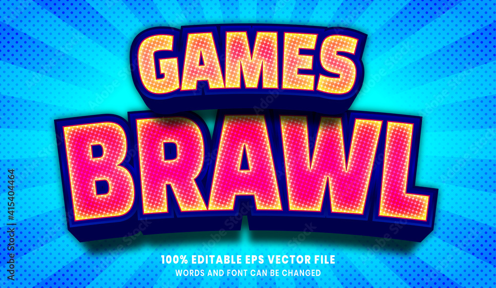 Wall mural Games brawl 3d editable text style effect