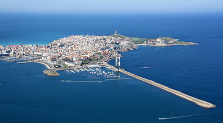 aerial view coruña country, port