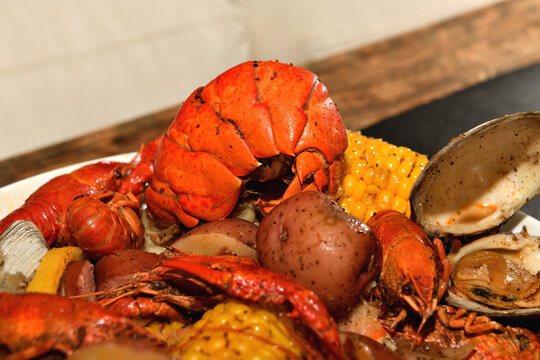 Cajun Style Seafood Platter.