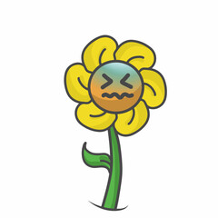 cute flower character design vector template illustration