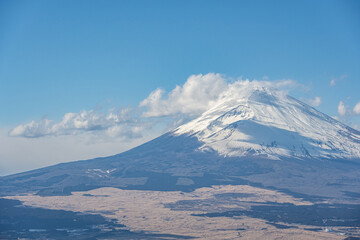 杓子峠から富士山を望む