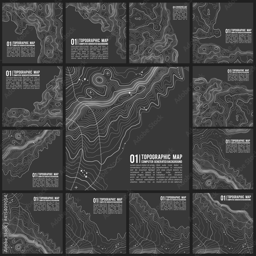 Poster grey contours vector topography. geographic mountain topography vector illustration. topographic pat