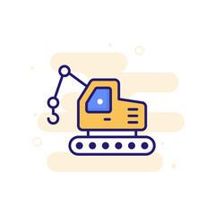 Loader Crane vector filled outline icon style illustration. EPS 10 file
