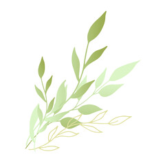 Bouquet of decorative leaves. Vector illustration.