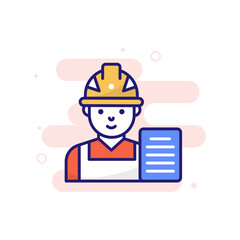 Project Manager vector filled outline icon style illustration. EPS 10 file