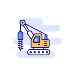Hydro Drilling vector filled outline icon style illustration. EPS 10 file
