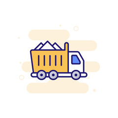 Truck vector filled outline icon style illustration. EPS 10 file