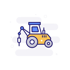 Pile Driver vector filled outline icon style illustration. EPS 10 file