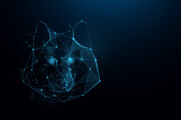 Head wolf logo forms lines, triangles, and particle style design. Startup business concept. Vector illustration © pickup