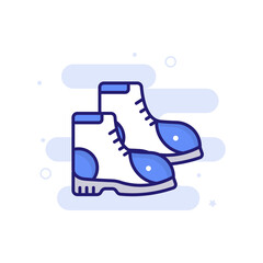Naklejka premium Boots vector filled outline icon style illustration. EPS 10 file