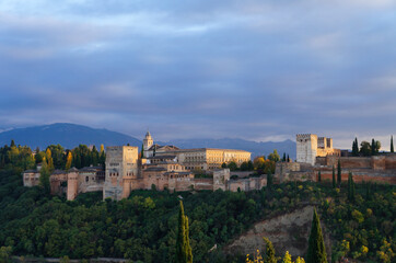 Fototapeta na wymiar View of the Alhambra palace in Granada, Spain