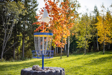 autumn in the disc golf park