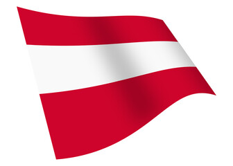 Austria waving flag 3d illustration isolated on white with clipping path
