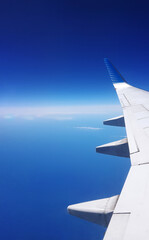 la curva de la tierra, con pocas nubes vista desde la ventanilla de un avión