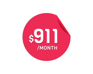 $911 Dollar Month. 911 USD Monthly sticker