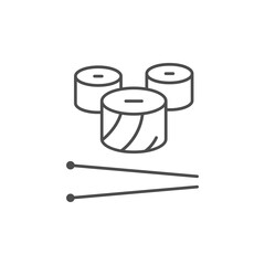 Sushi with sticks line outline icon