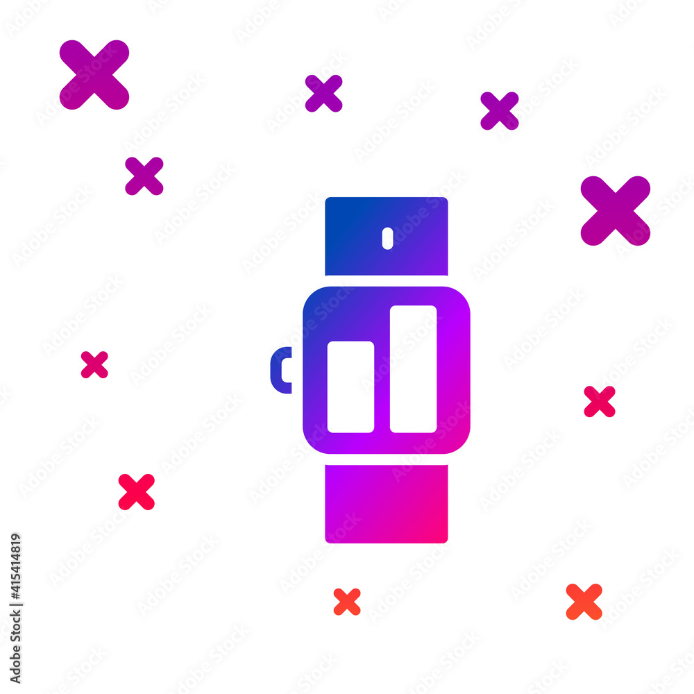 Poster color smartwatch icon isolated on white background. gradient random dynamic shapes. vector.