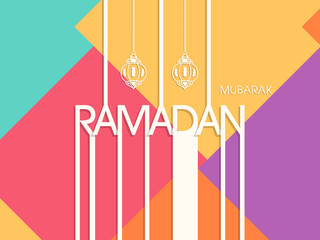 Ramadan greeting card for the Muslim community festival celebration.	
