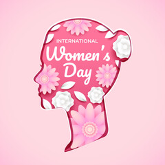International Women's Day Flower Paper Cut