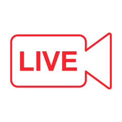 Live streaming icon. Modern air vector button design isolated on white background