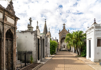 Argentina , in Buenos Aires, one of the alleys of the famous Cemetery of Recoleta. 