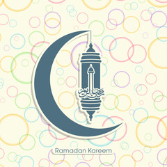 Arabic Calligraphic text of Ramadan Kareem for the Muslim community festival celebration.	
