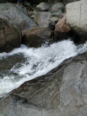 water flowing over rocks