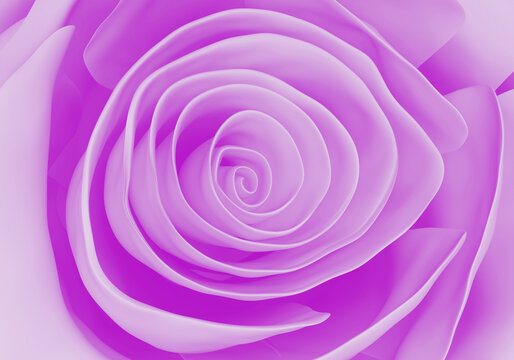 Violet rose bud close up, flower background, 3d render