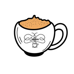 Cappuccino coffee cup vector isolated on white background , Vector illustration EPS 10