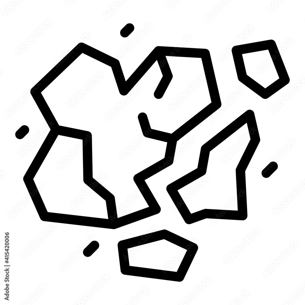 Poster power asteroid icon. outline power asteroid vector icon for web design isolated on white background