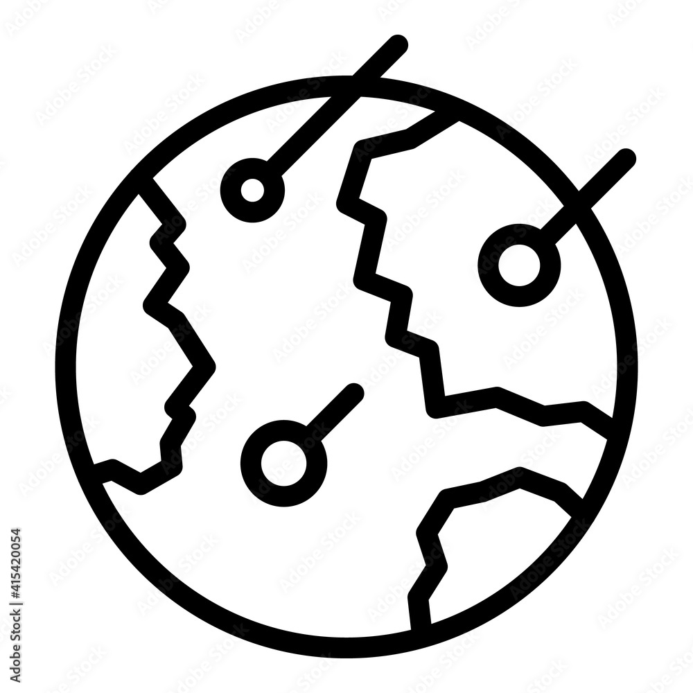 Poster apocalypse asteroid icon. outline apocalypse asteroid vector icon for web design isolated on white b