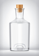 Glass bottle on background.