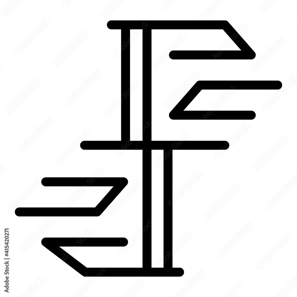 Poster circular staircase icon. outline circular staircase vector icon for web design isolated on white bac
