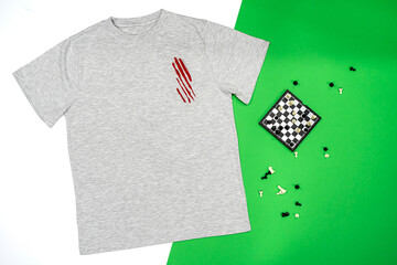 Trendy fashion T-shirt black styled basic clothes and accessories collection on white background....