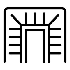 Steel staircase icon. Outline steel staircase vector icon for web design isolated on white background