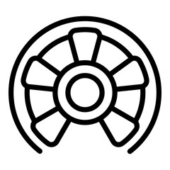 Obraz premium Steel circular stairs icon. Outline steel circular stairs vector icon for web design isolated on white background
