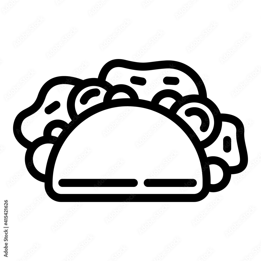 Poster beef taco icon. outline beef taco vector icon for web design isolated on white background