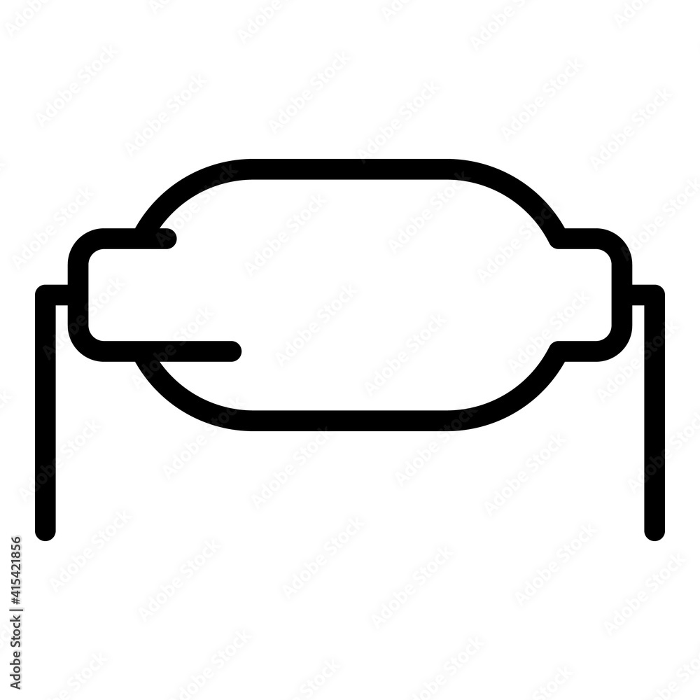 Aufkleber fixed resistor icon. outline fixed resistor vector icon for web design isolated on white background